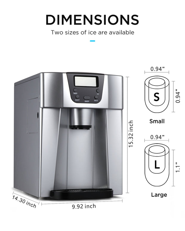 Northair Countertop Ice Maker 1 Gallon Self-Cleaning Square Ice 45lbs Daily  Ice Cubes Ready in 20 Minutes with Ice Scoop