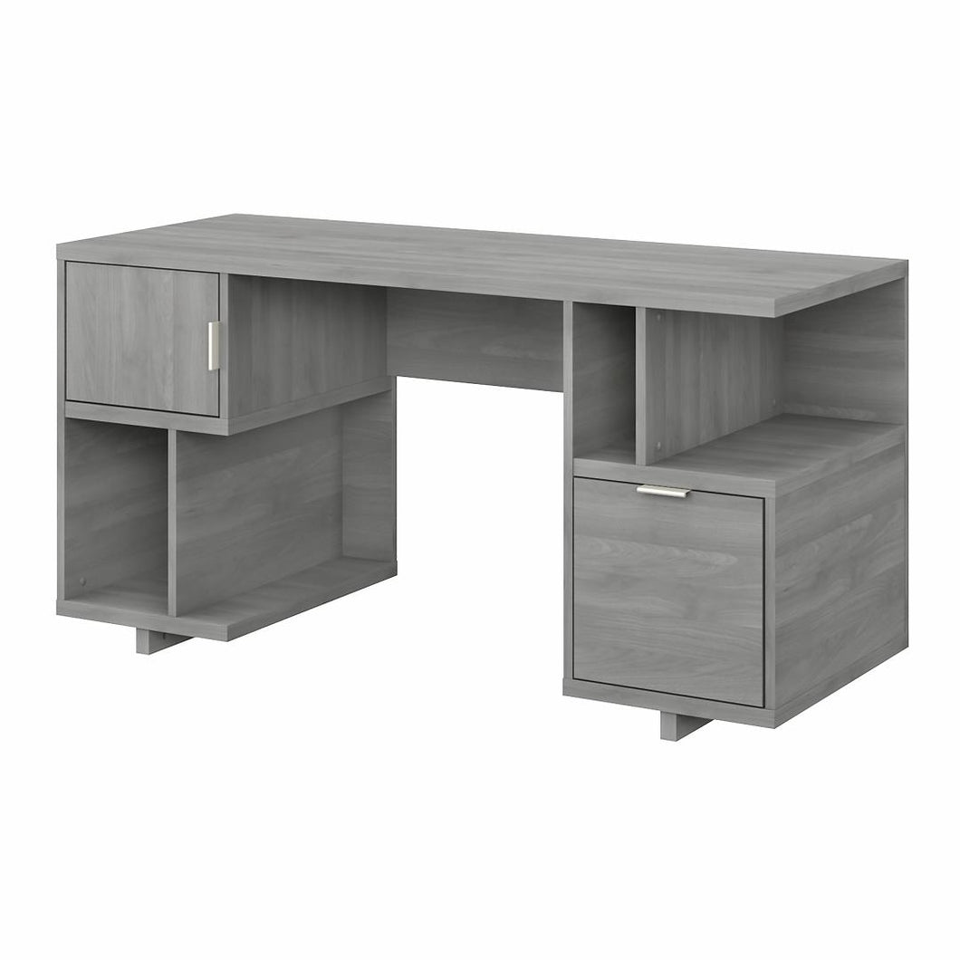 60W Computer Desk with Drawer, Storage Shelves and Door