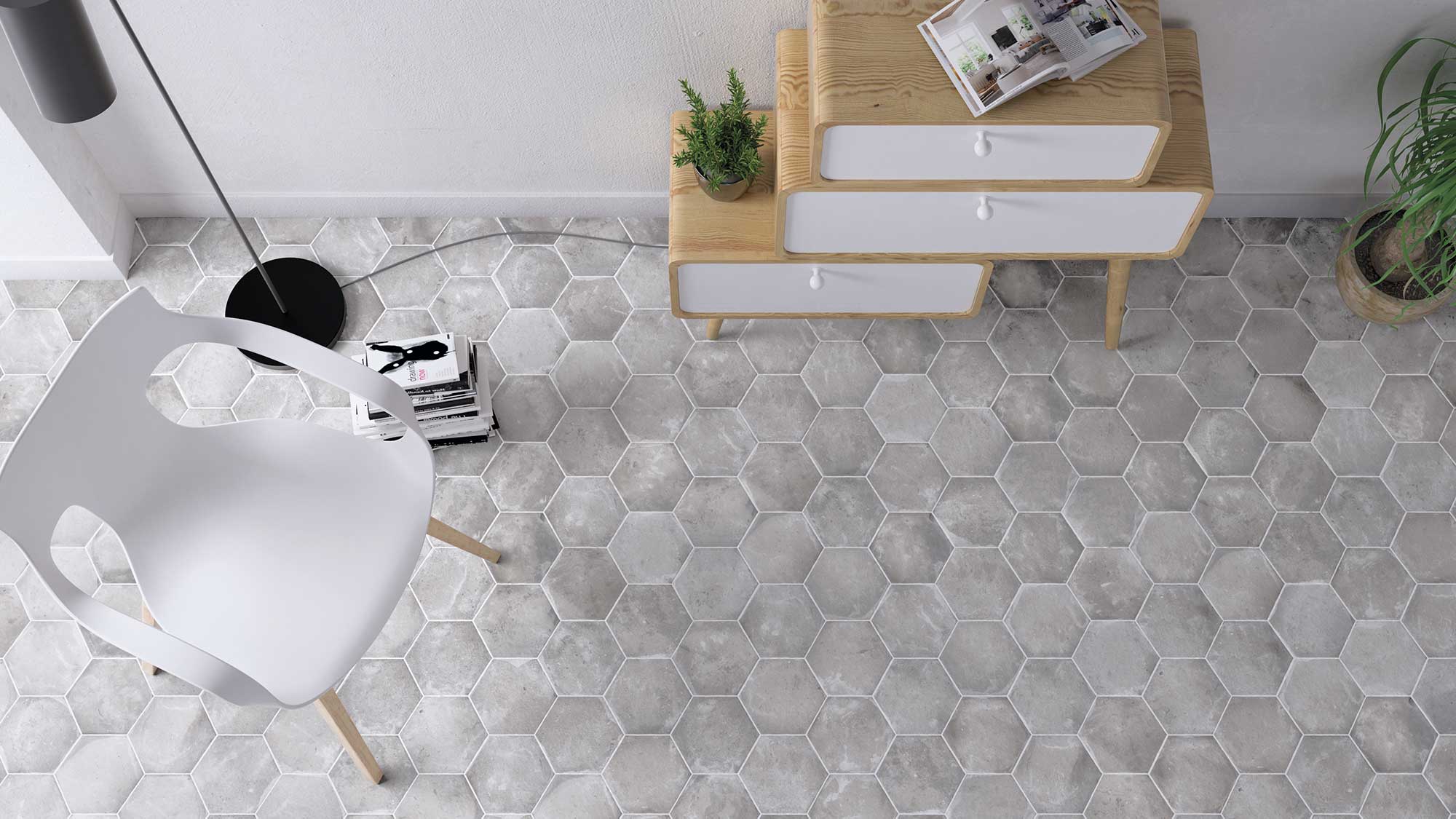 Croft Grey Hexagon Terracotta Tile