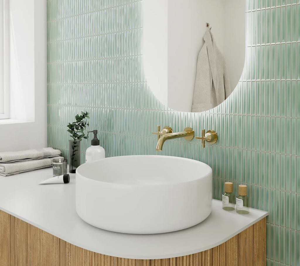 Kit Kat Mosaic Tiles In Spa-Like Bathroom