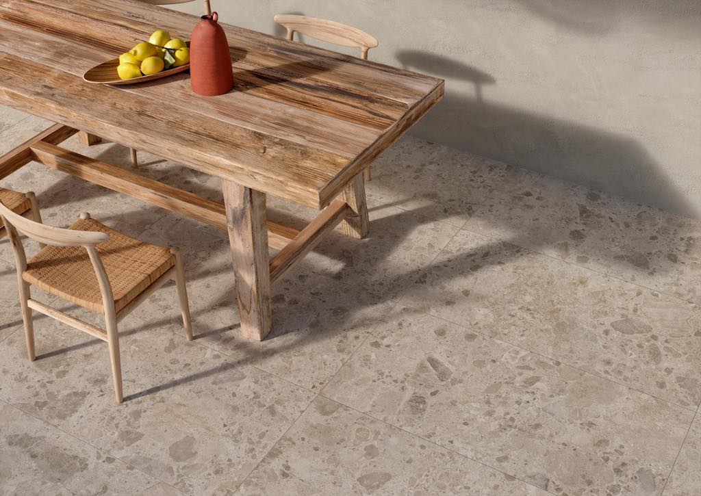 Rustic large format floor tiles