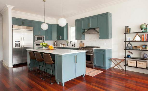 Kitchen Karma: Porcelain Paired With Blue Paint – Porcelain Superstore