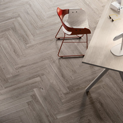 Chevron Grey Wood Effect Tile - Porcelain Superstore