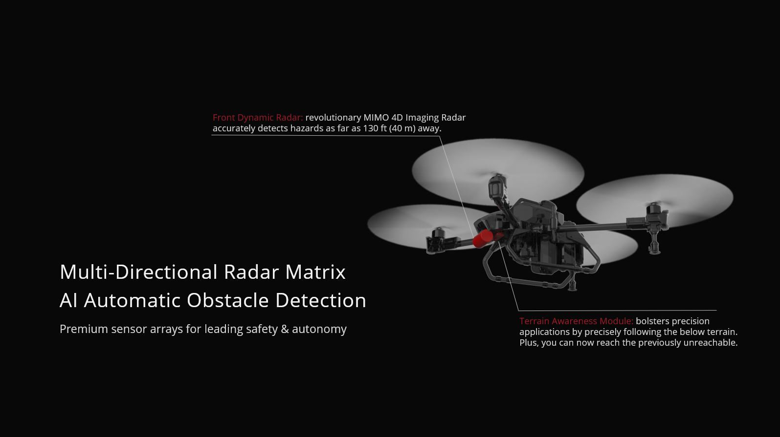 Obstacle and Terrain Avoidance for XAG V40 Agirculture Drone