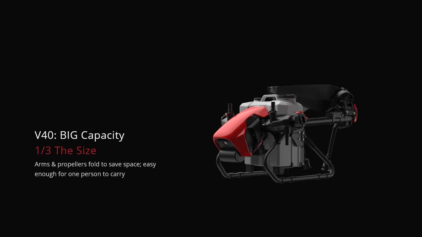 V40 Sprayer Drone Size