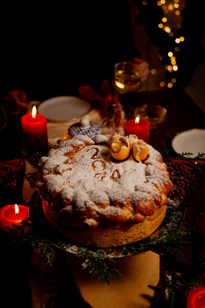 Aroma Olymp Vasilopita mit Bio Balsamico Creme mit Orange