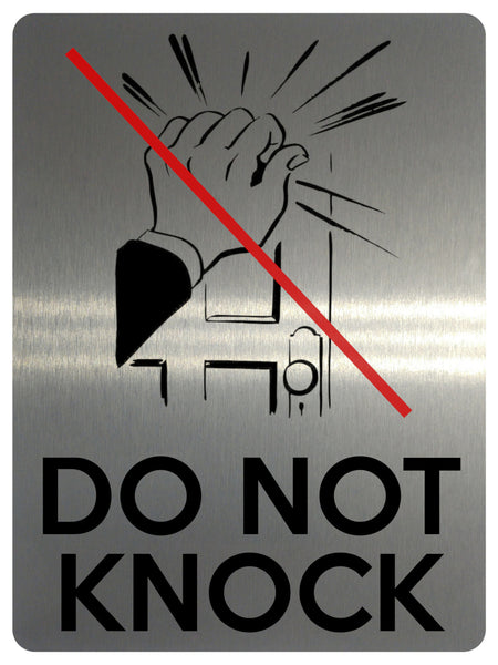 253 PLEASE KNOCK BEFORE ENTERING Metal Aluminium Door Sign Plaque House  Office