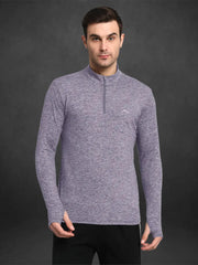 Men's Nomadic Full Sleeves T Shirt - Purple Gray Reccy