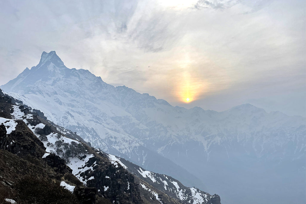 Sunrise at the final viewpoint, with Fishtail Mountain