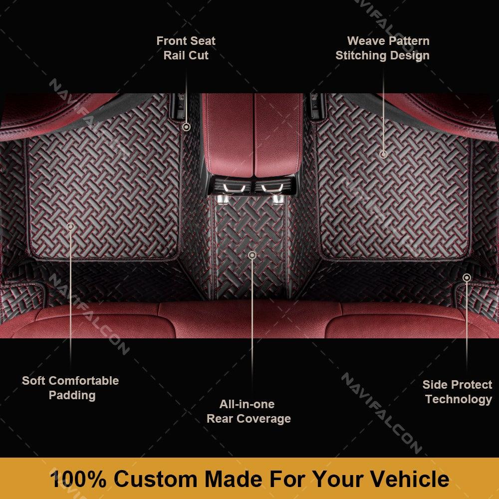 Navifalcon Luxury Custom Car Floor Mats Set for Cadillac, Weave Pattern - Navifalcon
