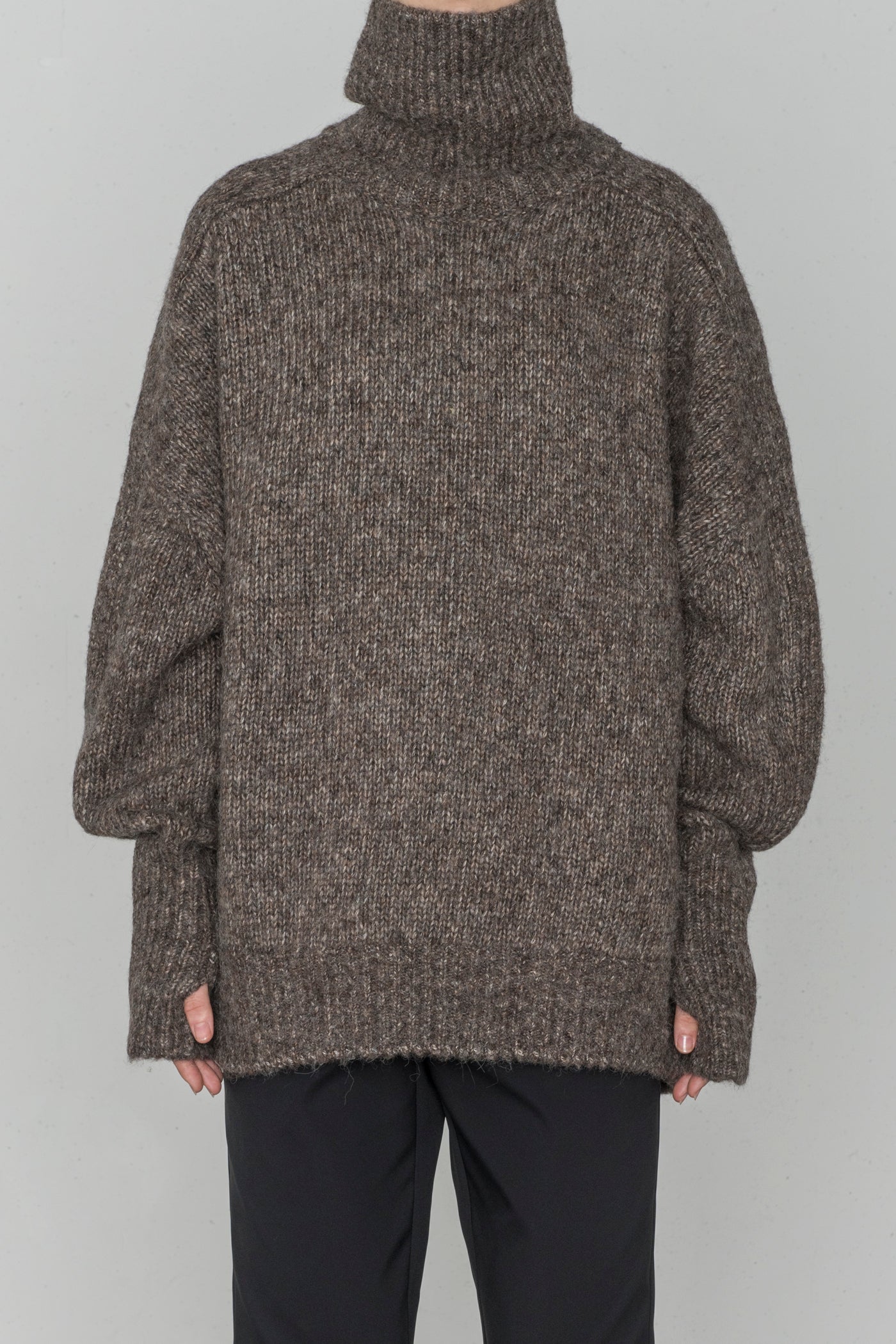 HYKE ALPACOTTON TURTLENECK SWEATER CAPE elc.or.jp