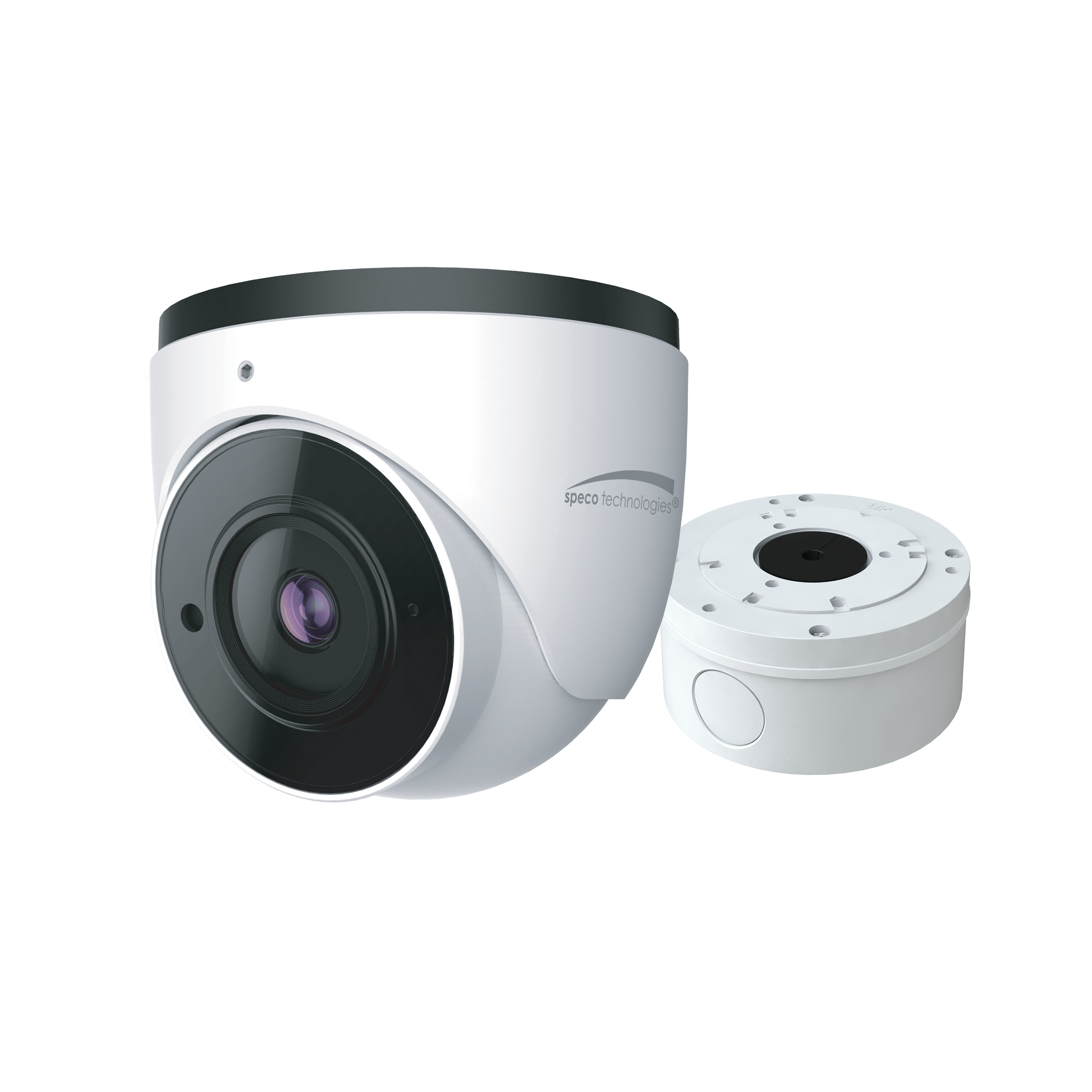 2MP H.265 IP Turret Camera with IR, 2.8mm Fixed Lens, Included Junction Box, White