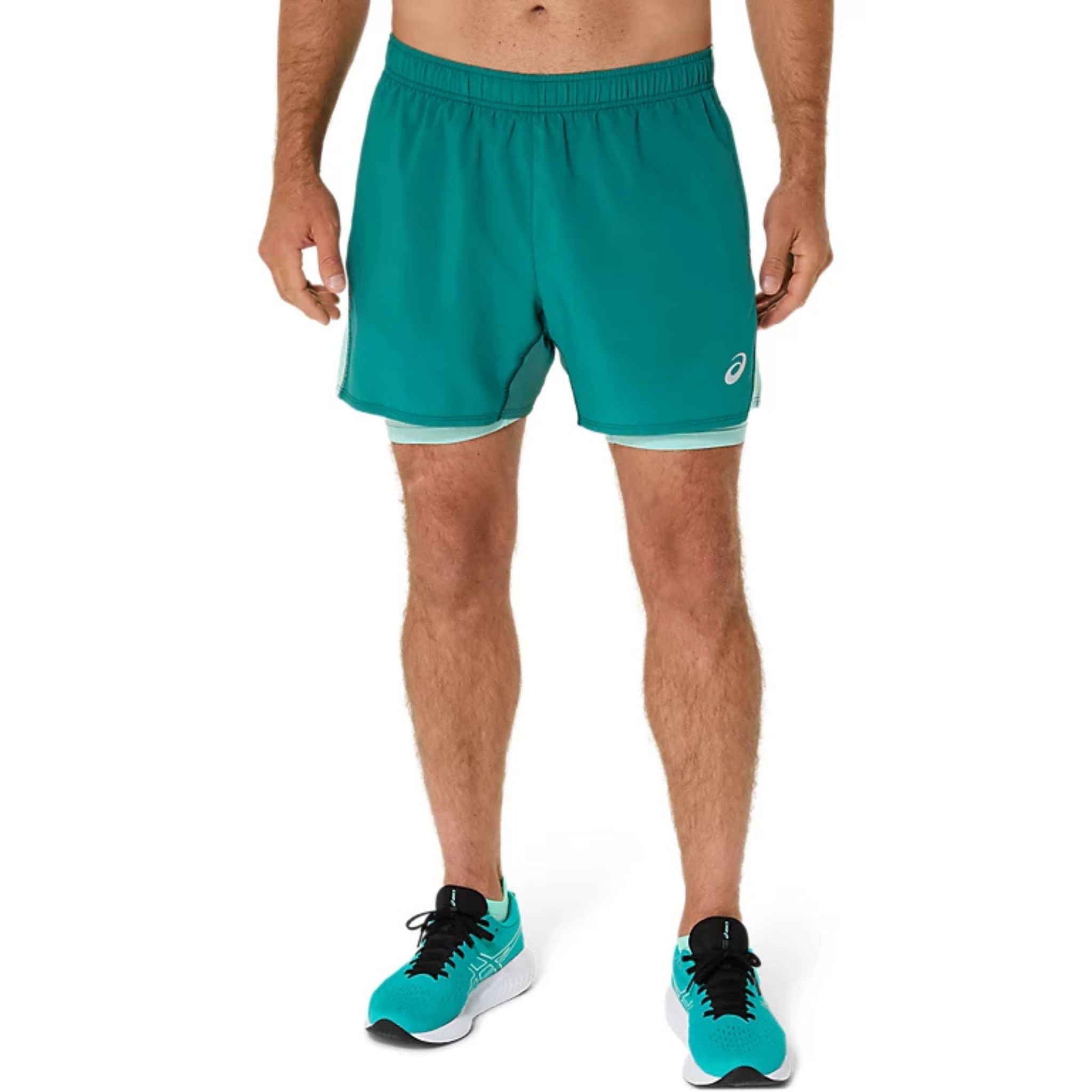 ASICS Silver 2-In-1 5 Inch Mens Running Shorts