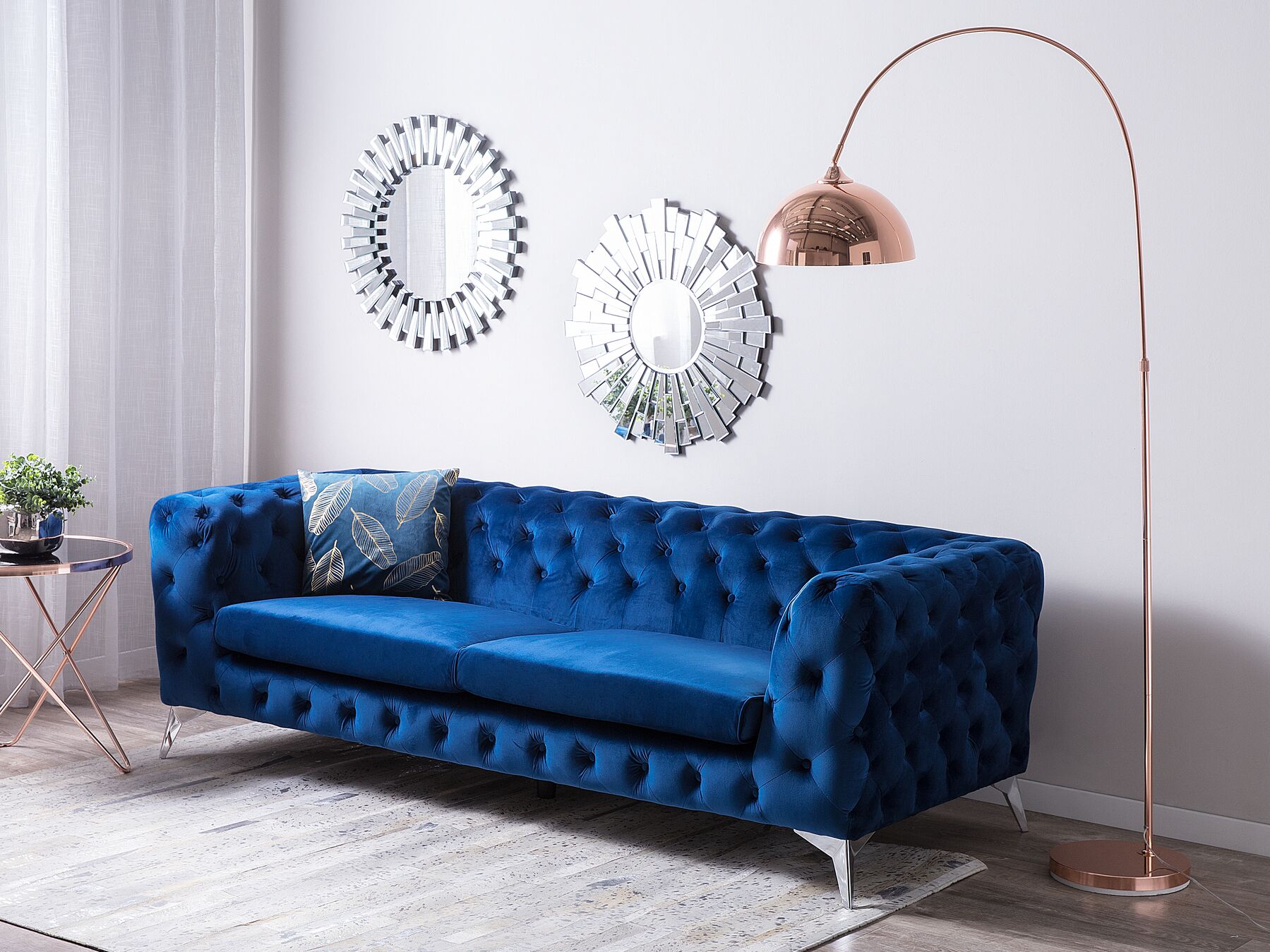 Chelsea Chesterfield Sofa Fabric (Blue) – WoodPeckerz Furniture
