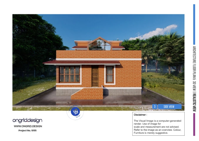 North Elevation Design of Vernacular Duplex Design in Hassan, India