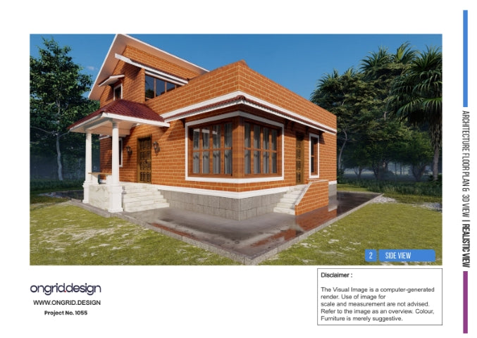 3D Photo realistic view of Duplex Vernacular Design in Hassan