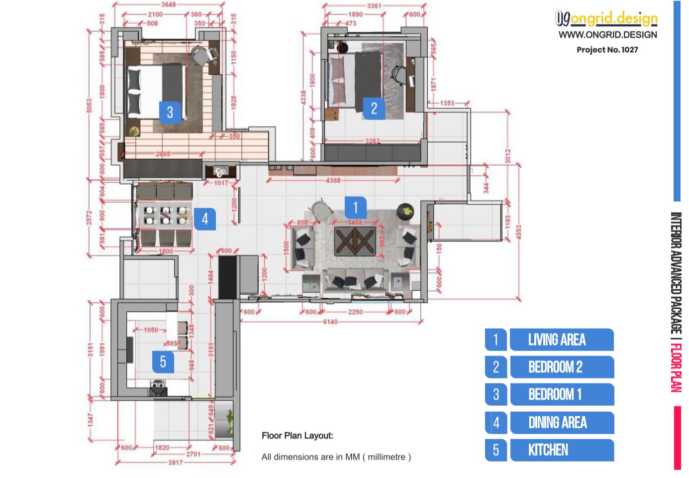 ongrid design interior design published project floor plan
