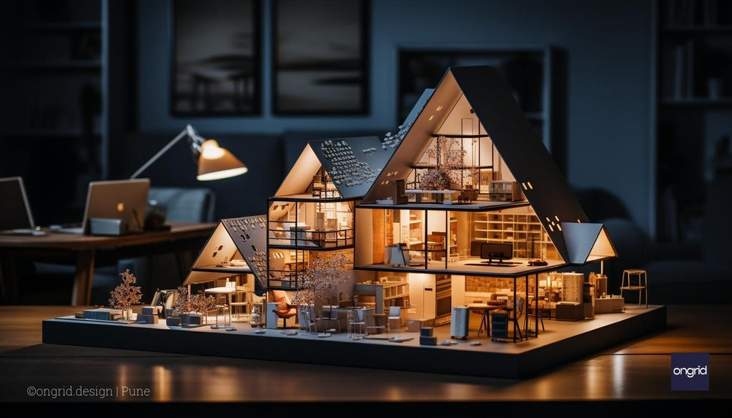 3D physical miniature model of an Interior Design of a Modern Home