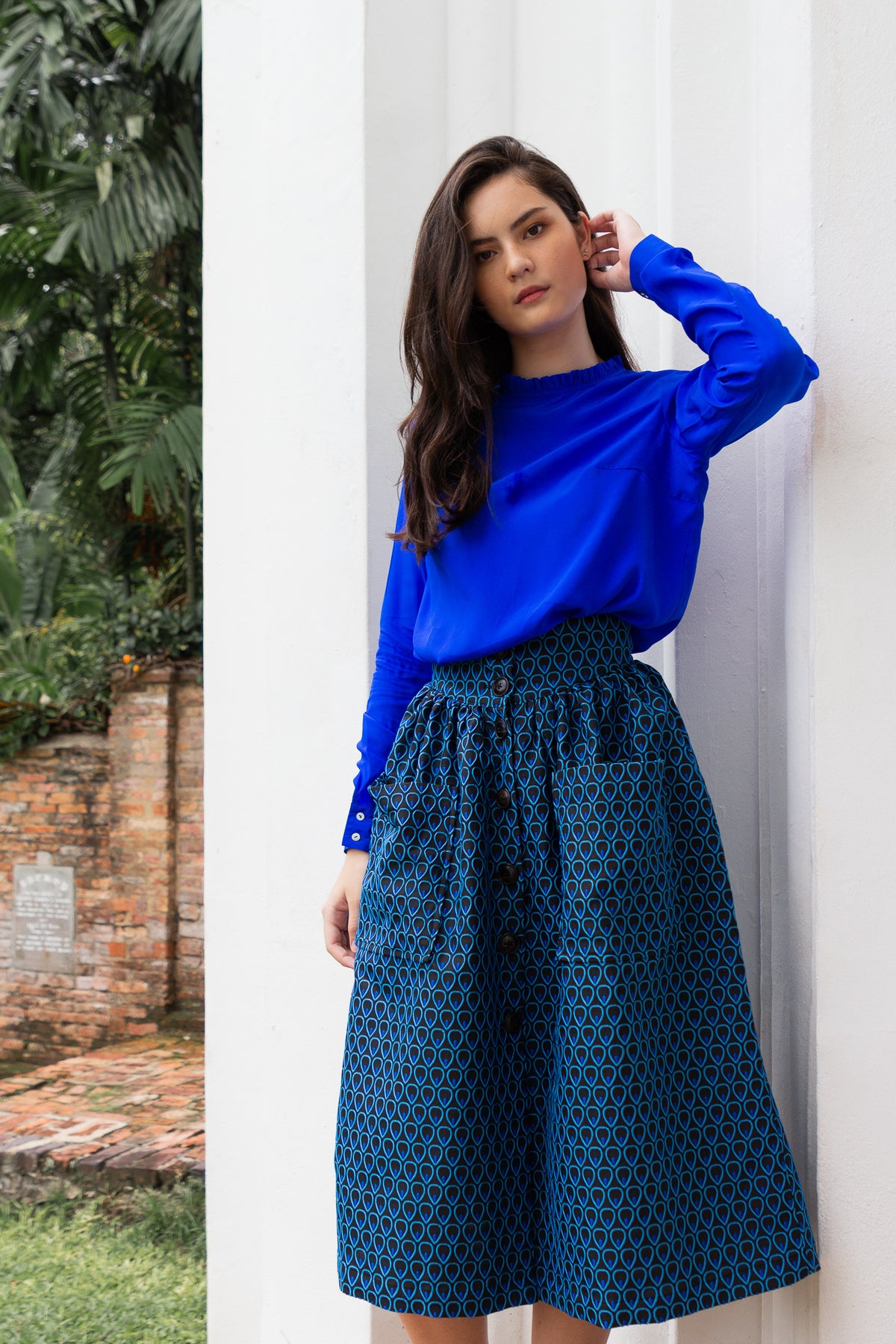 brocade skirt with crop top