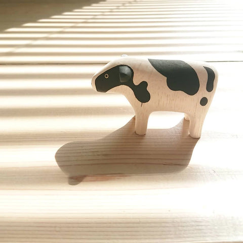 figurine vache en bois