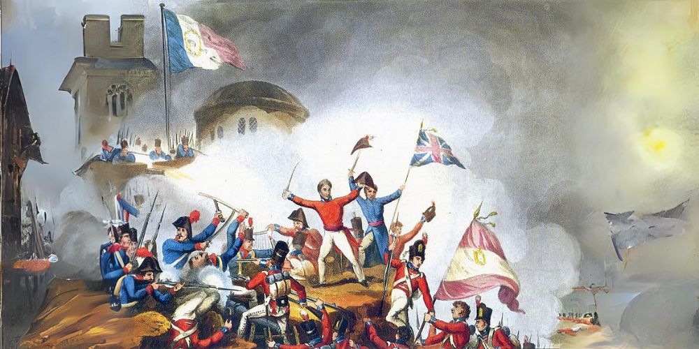 Sir Thomas Picton at the Siege of Badajoz, 6 April 1812, by J. J. Jenkins