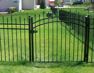 8' Aluminum Ornamental Single Swing Gate - Spear Top Series H - Over Arch