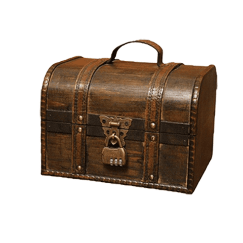 Handmade wooden treasure chest
