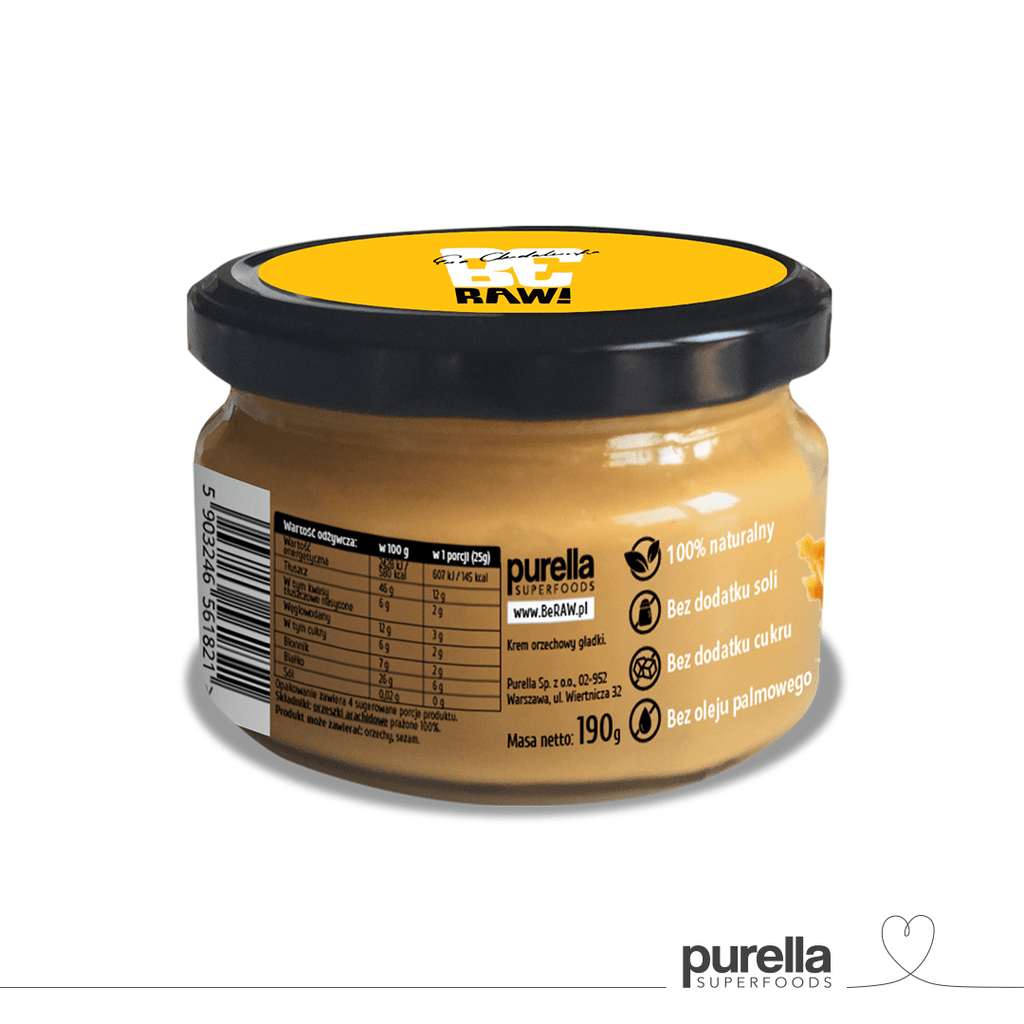 BeRAW Peanut butter Smooth 190g - Purella - 1