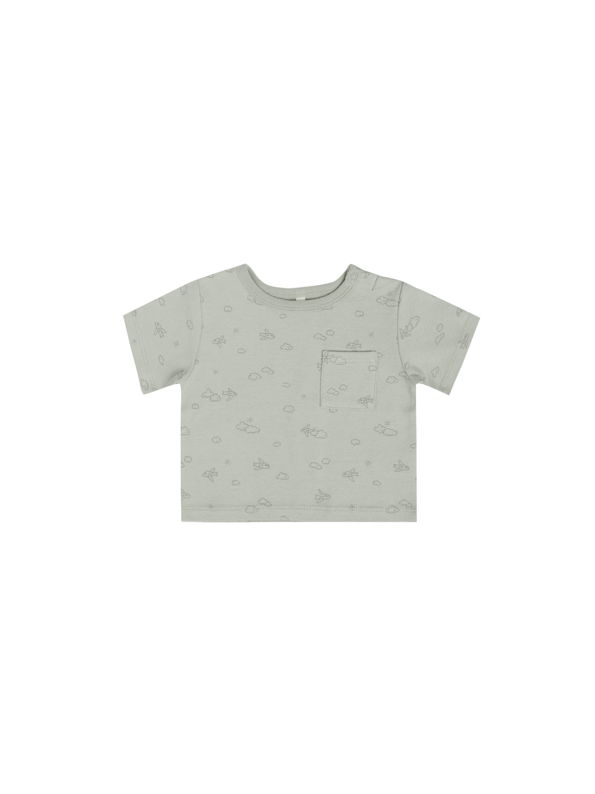 Boxy Pocket Tee - Airplanes