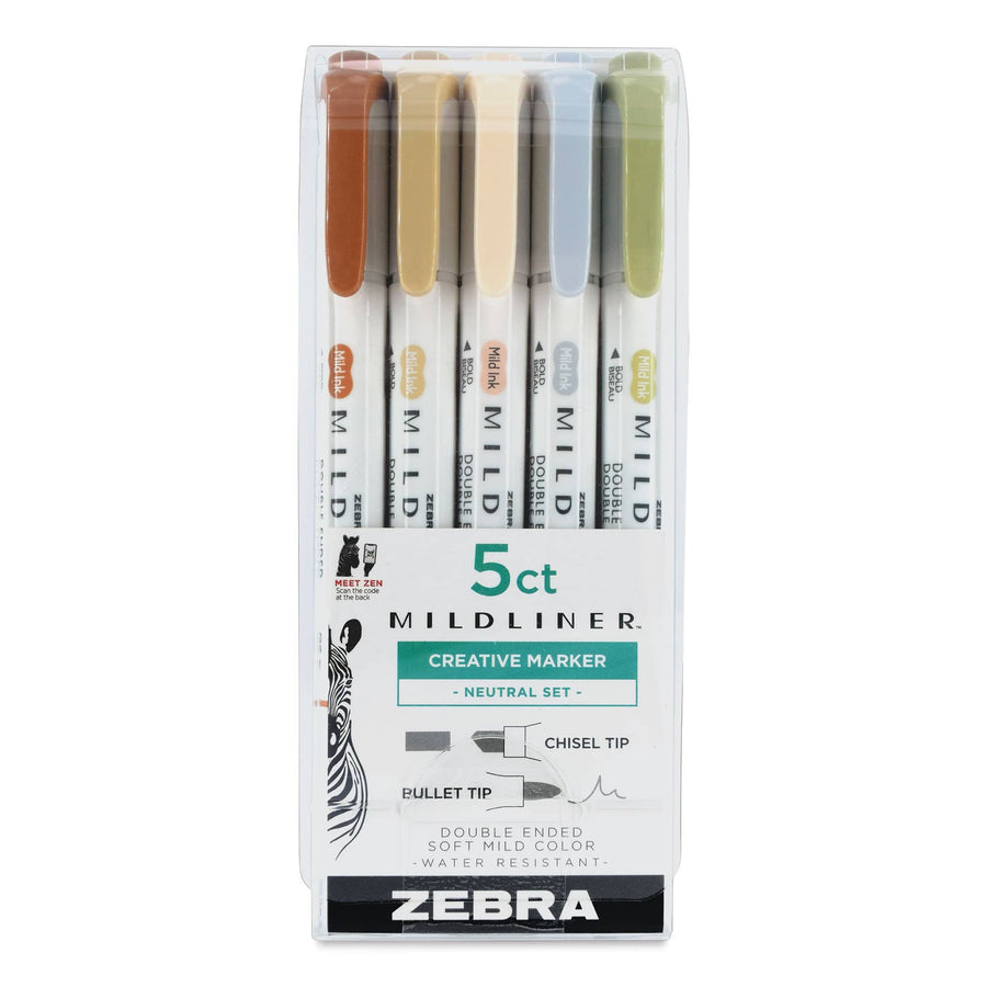 Zebra Mildliner Double Ended Brush Pen - Mild Smoke Blue