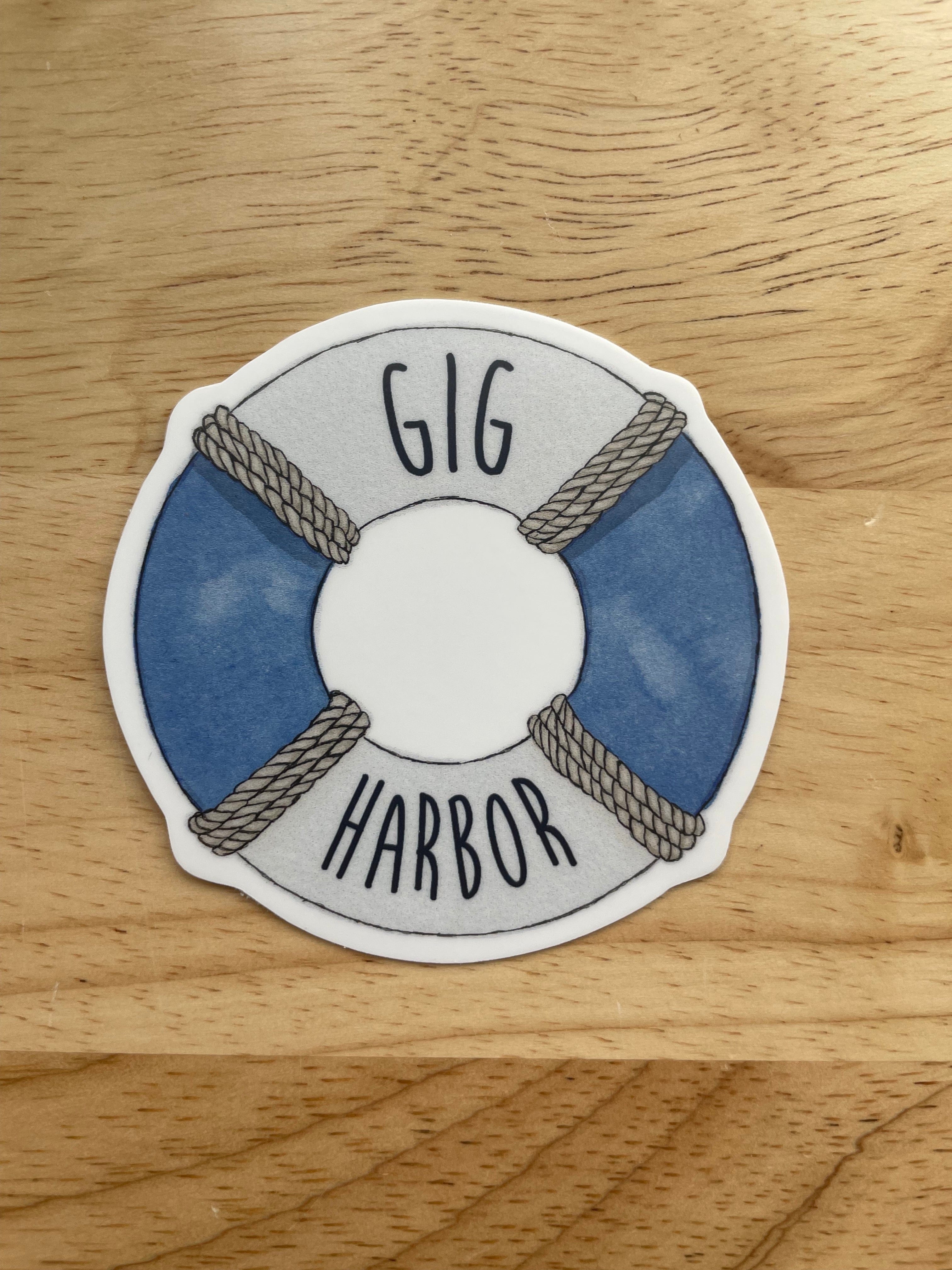 Gig Harbor Life Ring Sticker