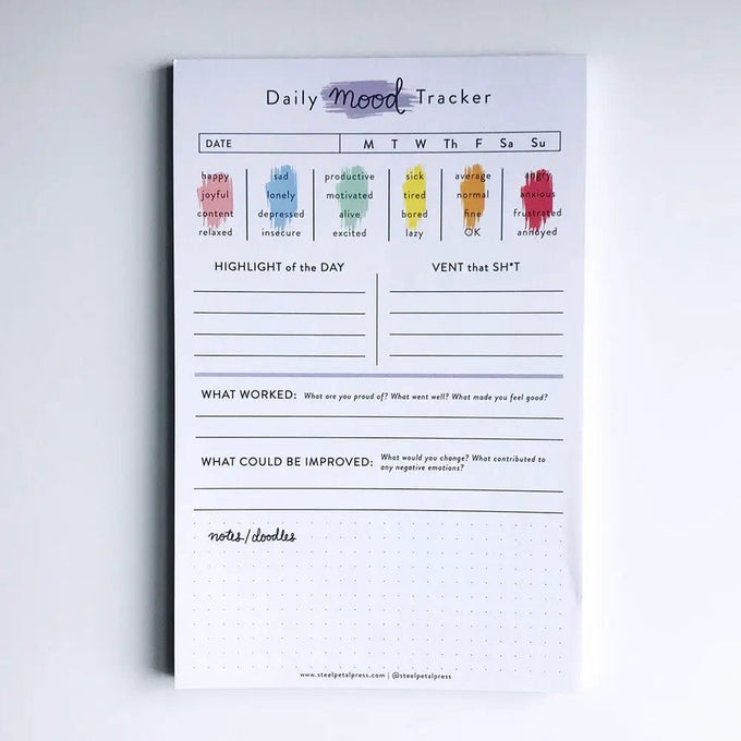 Daily Mood Self Care Tracker Notepad
