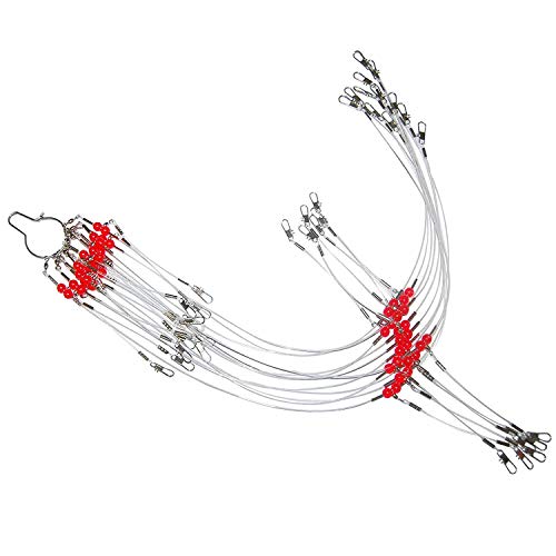 Wire Leaders for Fishing Saltwater Stainless Steel Fishing Rigs Surf  Fishing Rigs High-Strength Fishing Wire with Swivel Snaps Beads for Lures  Bait Hooks 1 Arm 2 Arms 