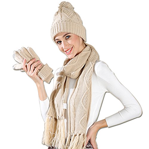 ladies winter hat and gloves set