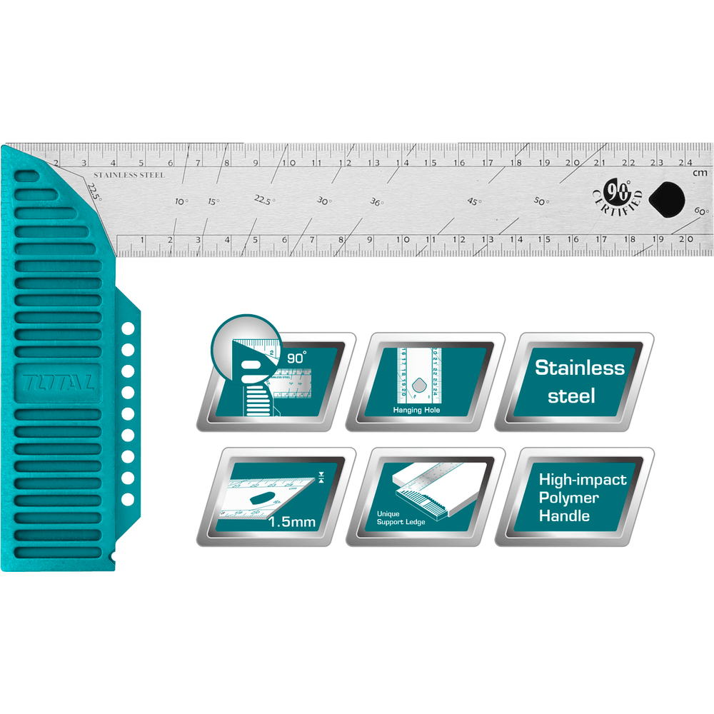 Stanley 45-530 Steel Set Square - Right Angle Ruler