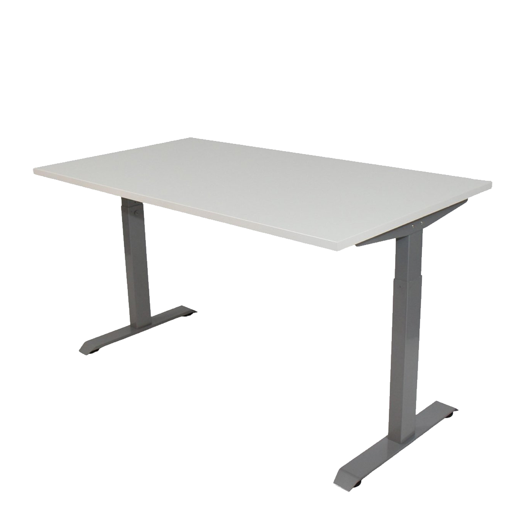 Office Hero® Cosmic - Zit sta bureau in hoogte verstelbaar grijs frame - Game bureau - Computertafel - Werktafel - 120x80 - Wit