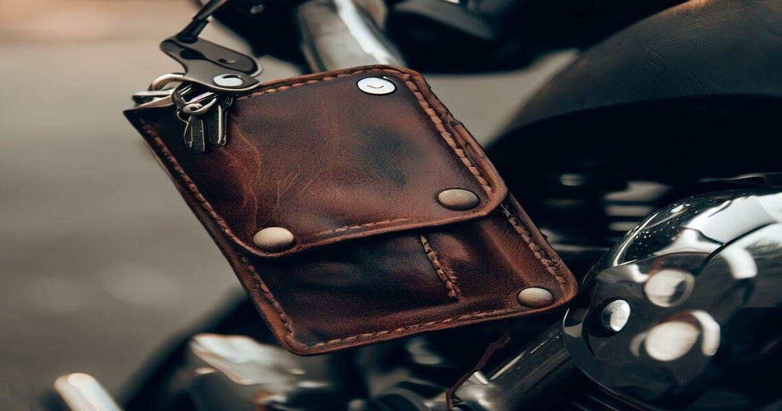 accessoires : portefeuille et porte-cle moto pour biker