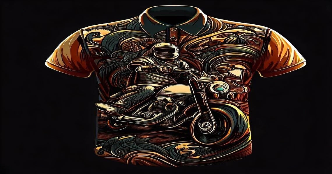 Polo avec design de moto pour biker