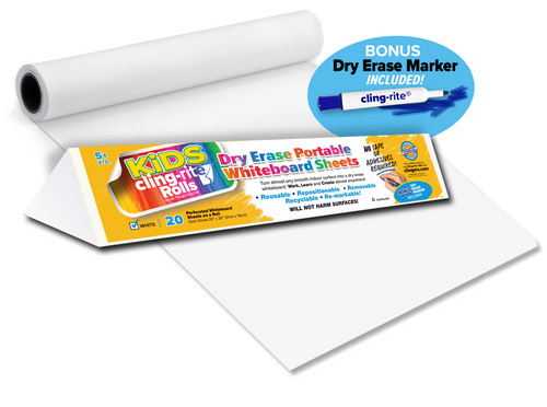 Clear Cling-rite® Roll - 20 sheets and dry erase marker included –  clingers-shop