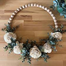 wreath made of sola wood flower