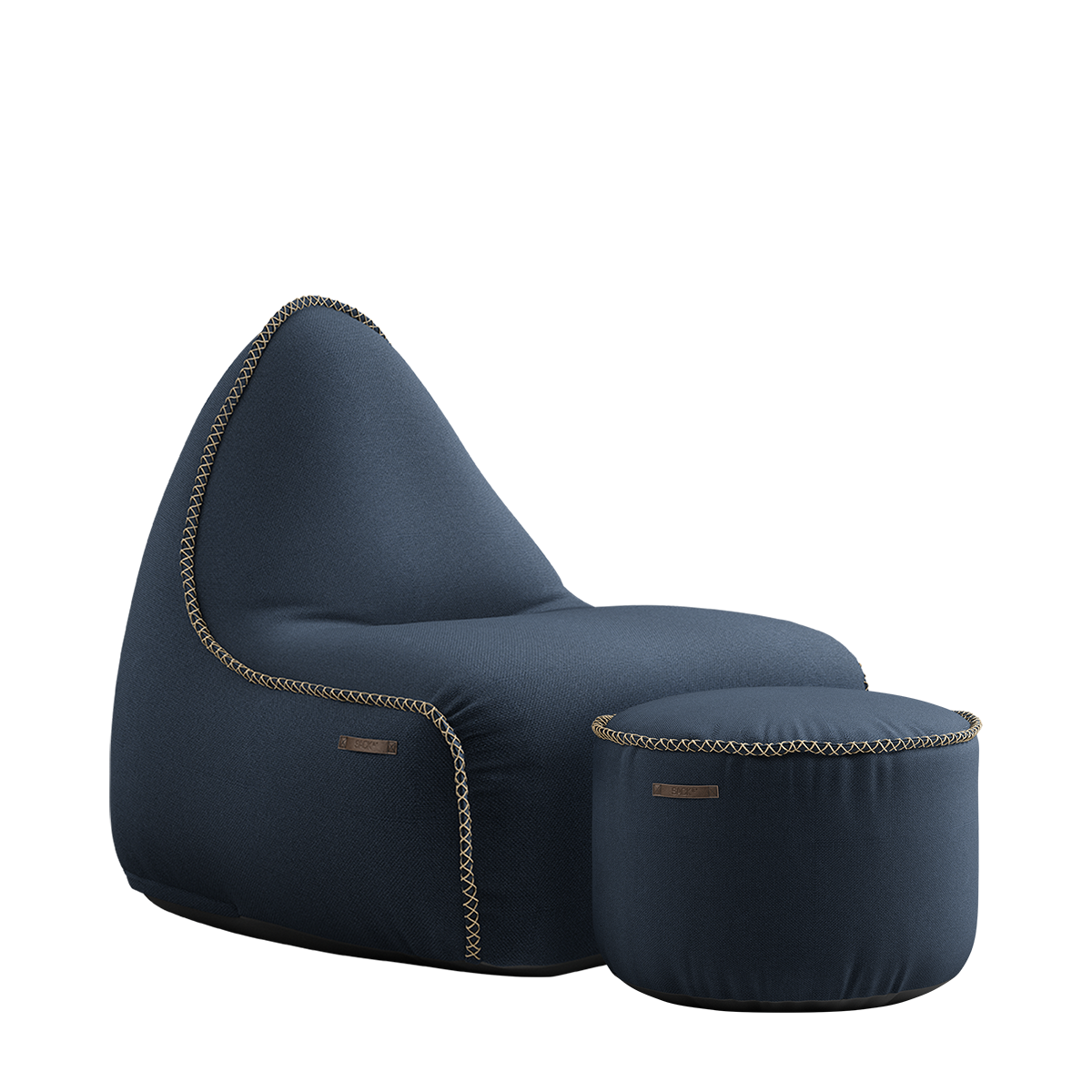 Cura Lounge Chair & Pouf - Exclusieve duurzame lounge zitzak