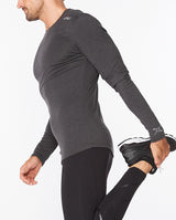 Ignition Base Layer L/S, Black Marle/Silver Reflective