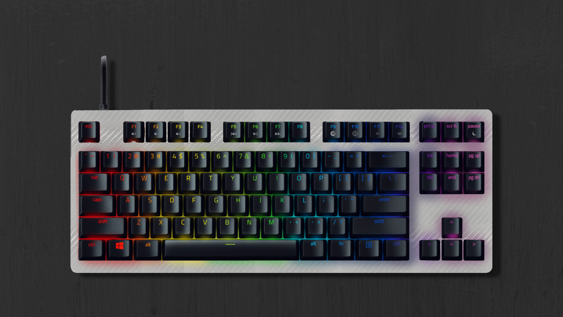 Razer Huntsman Tournament Edition Tkl Carbon Fiber Skins Wraps Color Stream