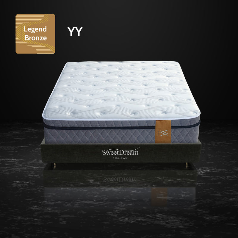 YY Mattress whole in a marble background