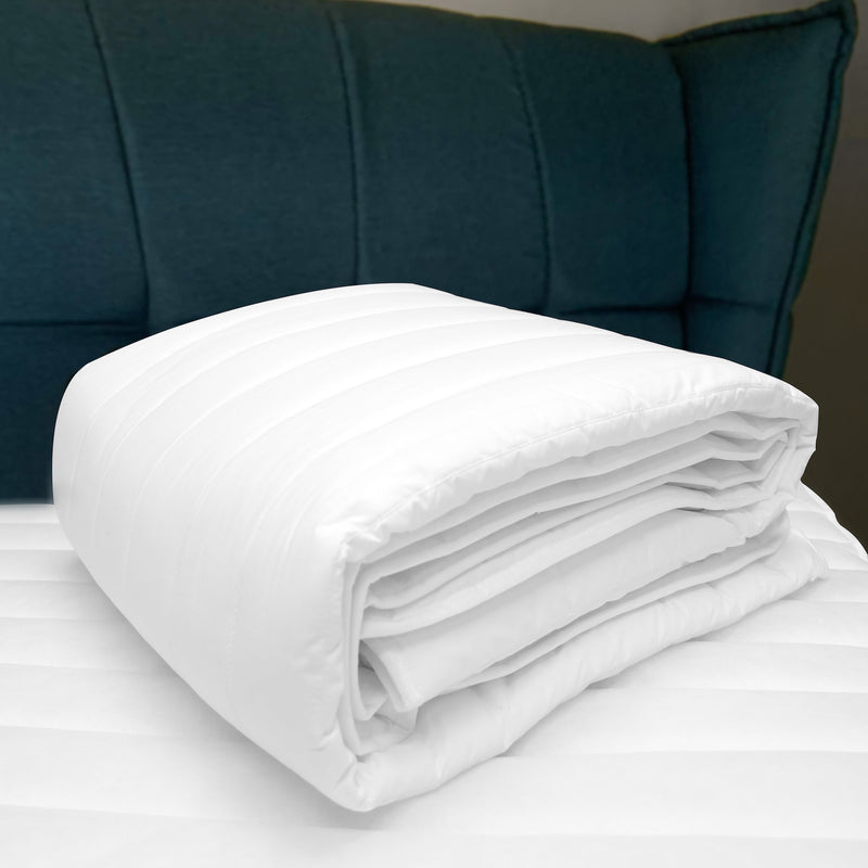 3 times folded Home Mattress Protector to illustrate easy storage and future installation