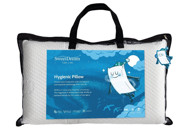 Spa Hygienic Pillow with packaging and sticker visible