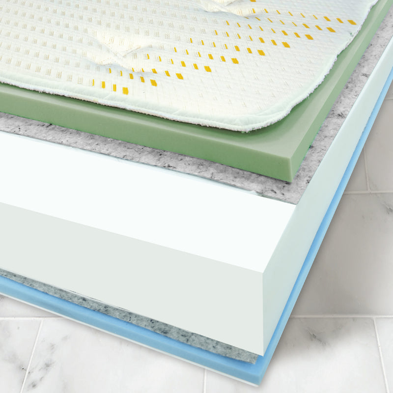 Inside the light mattress in corner view