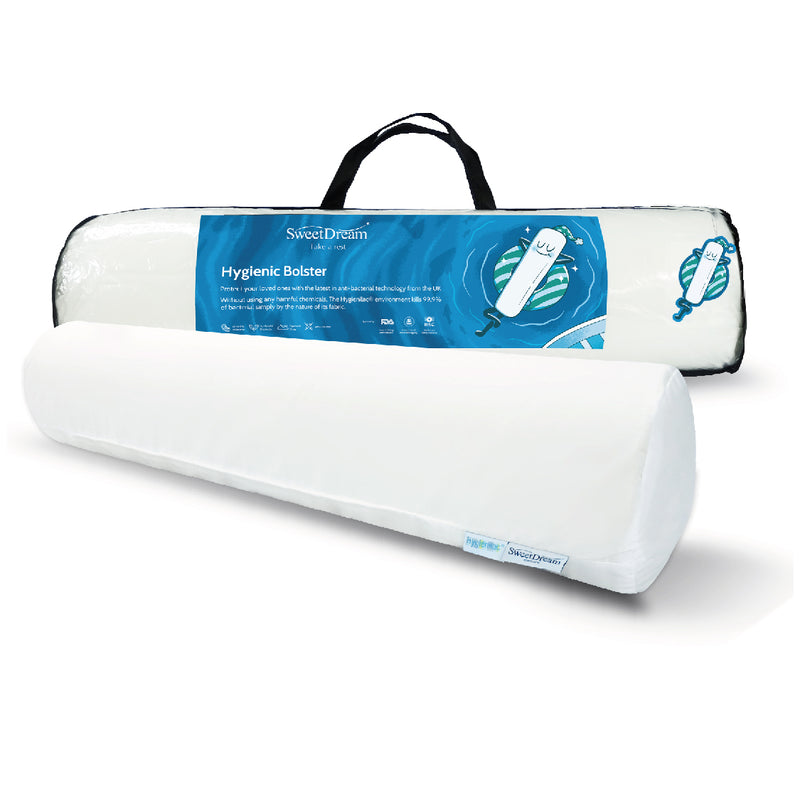 Spa Hygienic Bolster packaged and unpackaged in white background