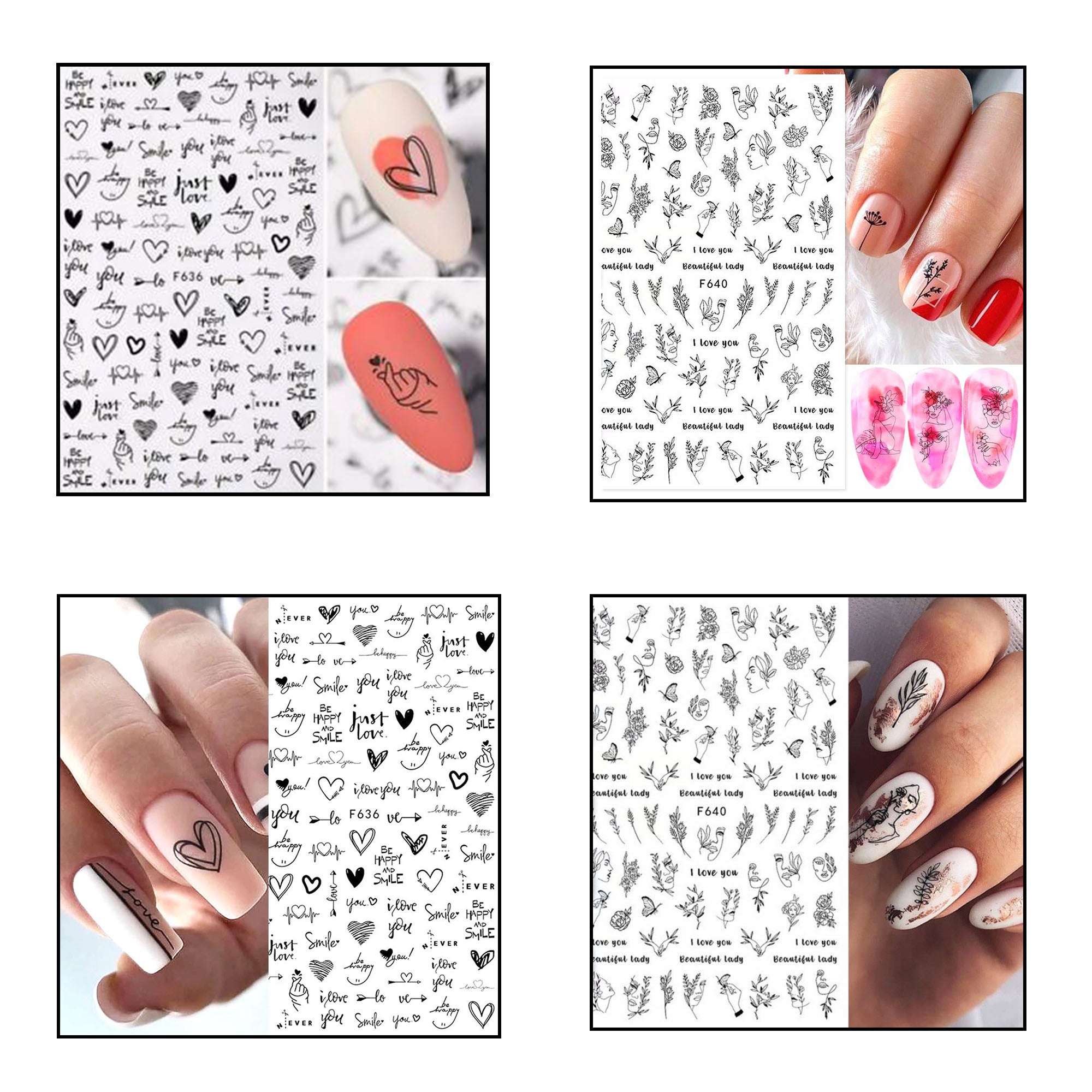  7 Sheets French Line Nails Art Stamping Plate