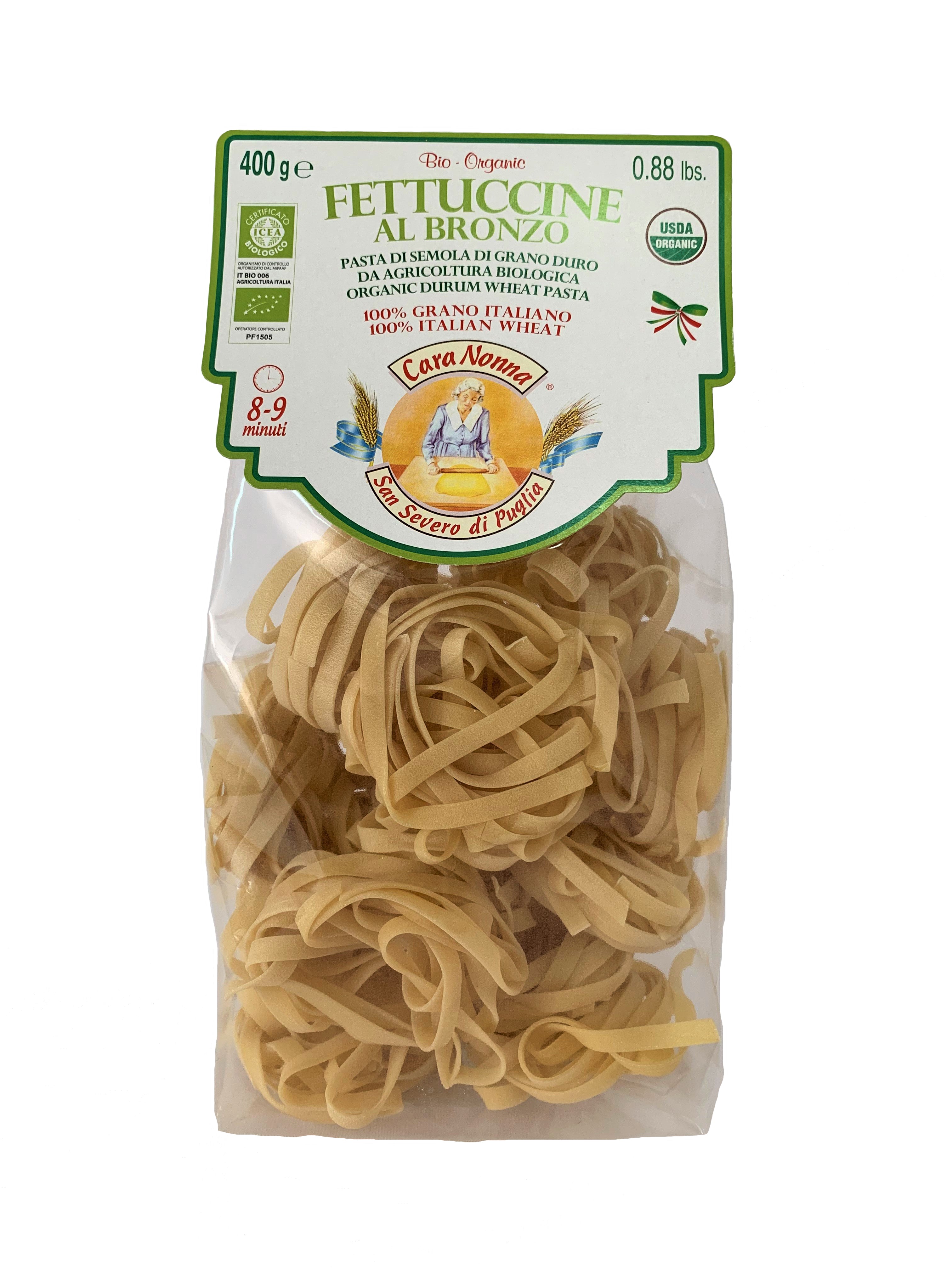 CARANONNA Organic Fettuccine Al Bronzo Pasta 400g